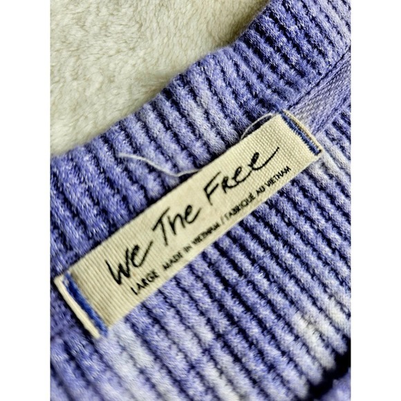 We The Free Sz.L. Oversized Baggy Tunic. Waffle surface.Soft.Blue YellowTiedyed - Picture 2 of 7